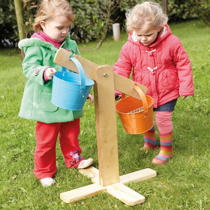Outdoor Wooden Buckets and Scales Set Early Years| Mathematics| Weights ...