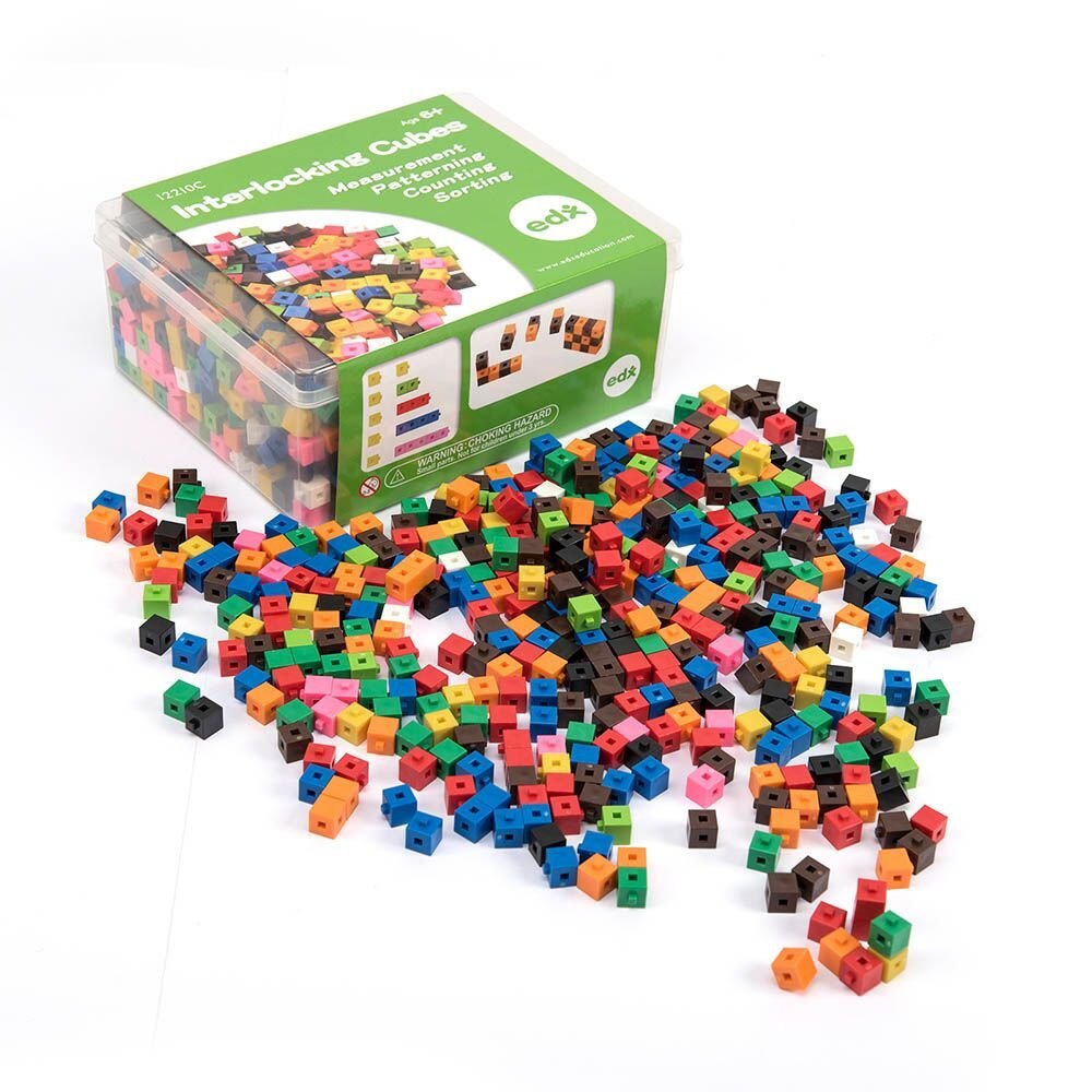 Plastic Interlocking Colour Cubes 1000pk Maths| Number & Place Value ...
