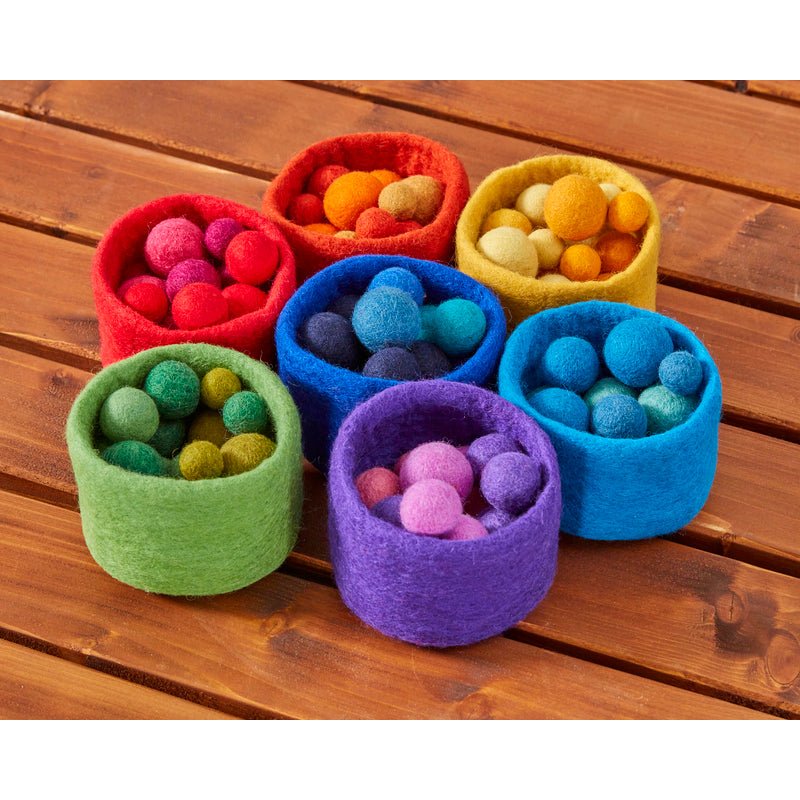 Rainbow Nesting Felt Bowls and Balls - EASE