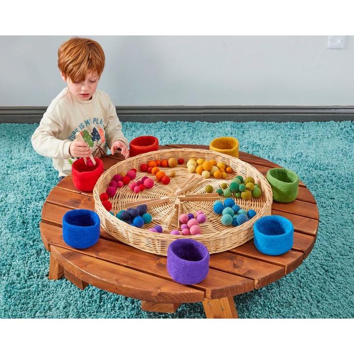 Rainbow Nesting Felt Bowls and Balls, EASE Outdoor Play