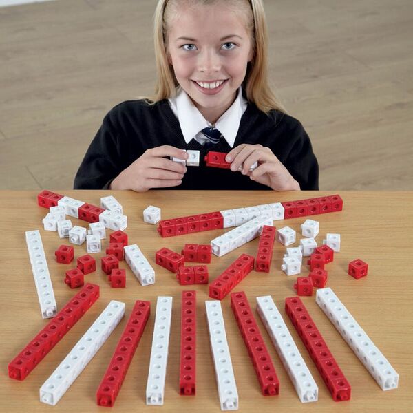 Red/White Plastic Snap Cubes Pack 500pcs - EASE