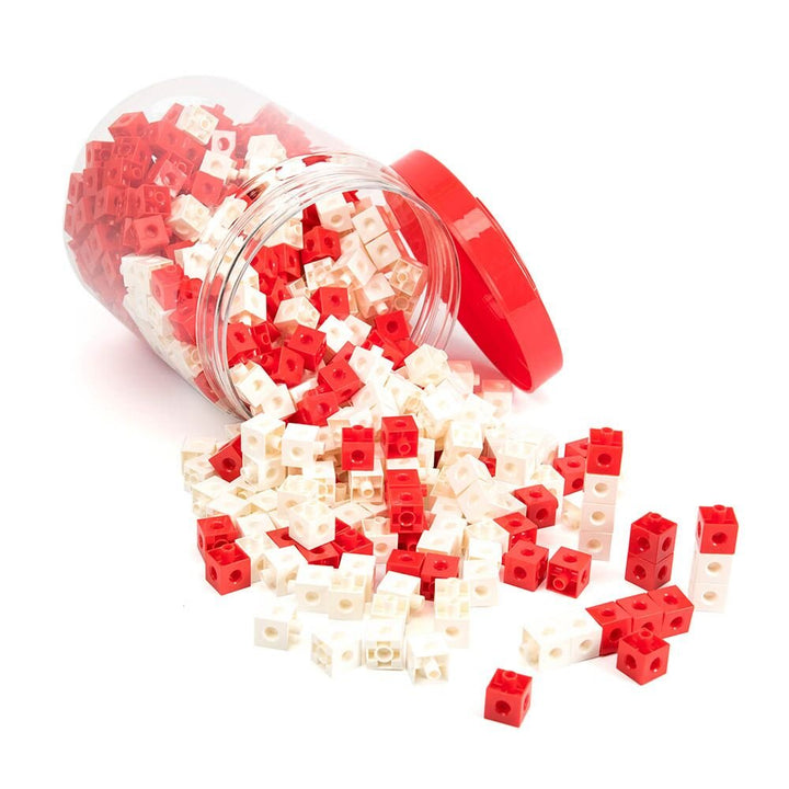 Red/White Plastic Snap Cubes Pack 500pcs - EASE