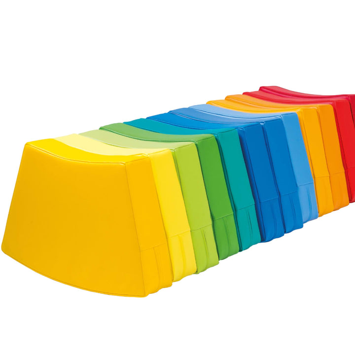Set of 12 colourful poufs seats - EASE