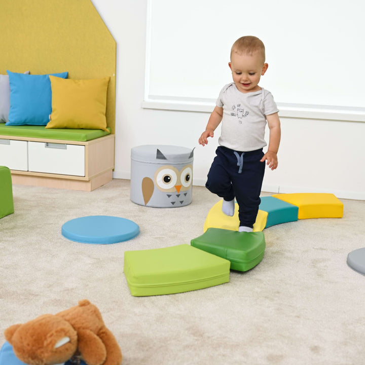 Set of 12 colourful poufs seats - EASE