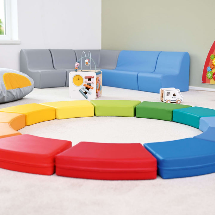 Set of 12 colourful poufs seats - EASE