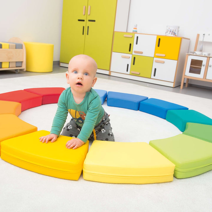 Set of 12 colourful poufs seats - EASE