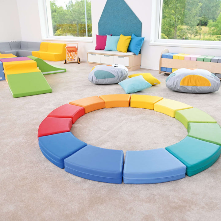 Set of 12 colourful poufs seats - EASE