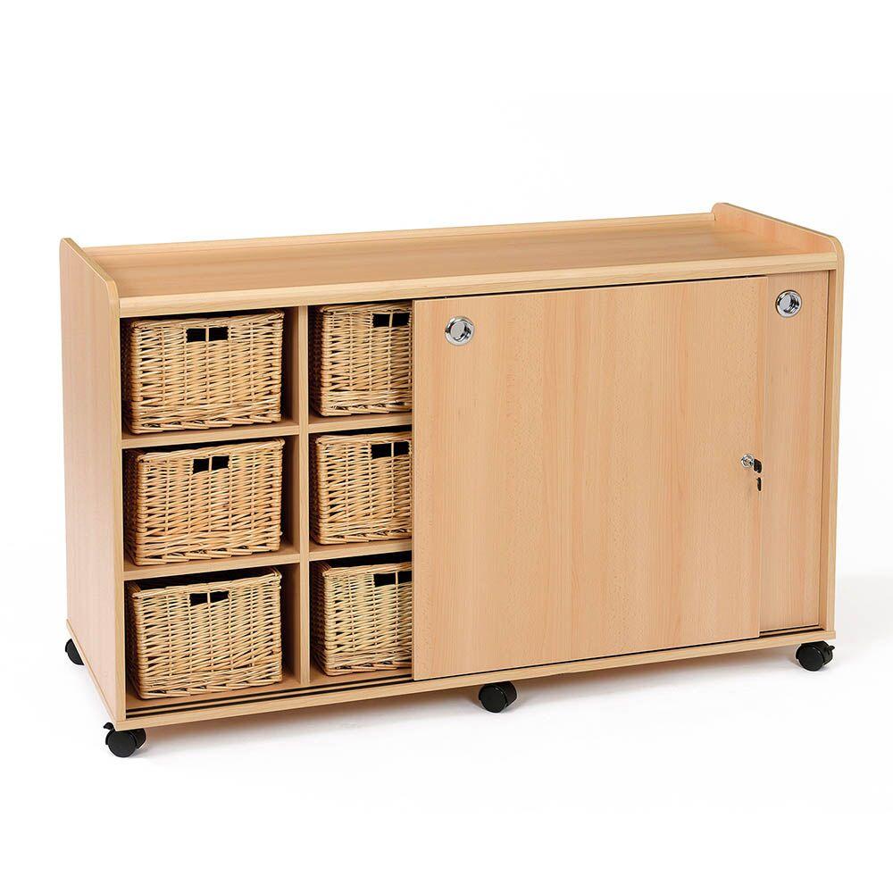 Sliding Doors Storage with 12 Deep Wicker Baskets | Cupboards & Units ...