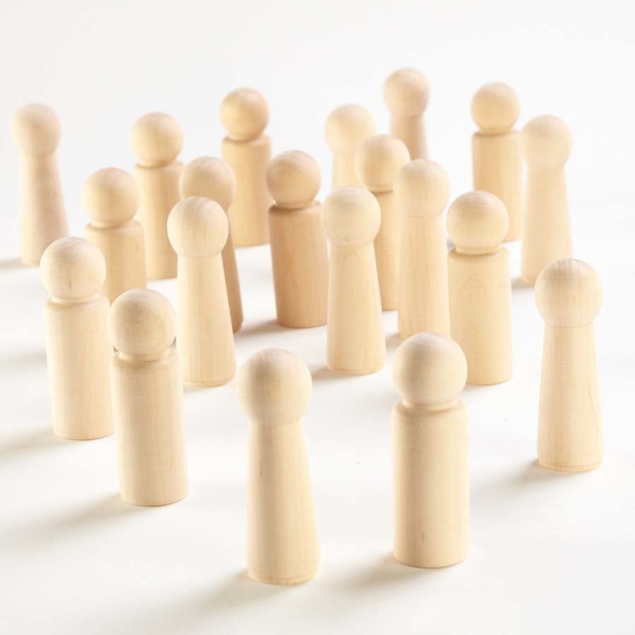 Small World Natural Wooden Peg People 20pk - EASE