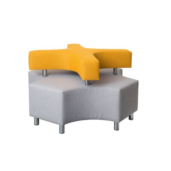 X Shaped Sofa - Grey/Yellow