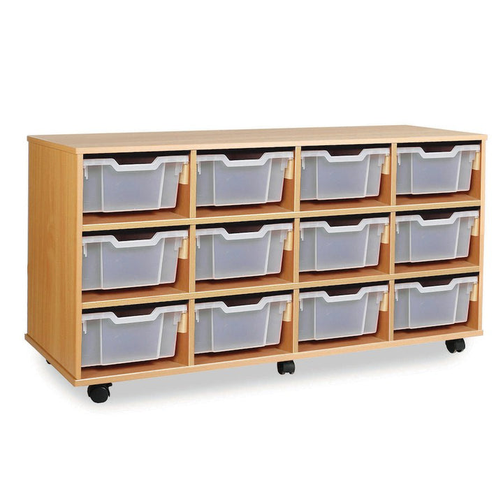 Tray Storage Unit With 12 Deep Trays - 3 colour options - EASE