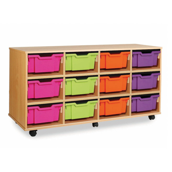 Tray Storage Unit With 12 Deep Trays - 3 colour options - EASE