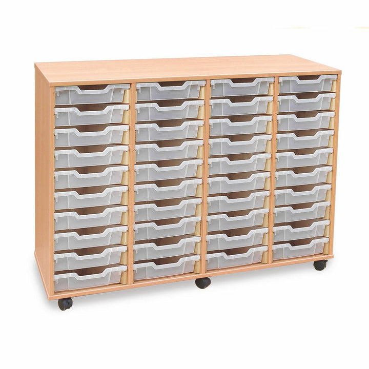 Tray Storage Unit With 40 Shallow Trays - 3 colour options - EASE