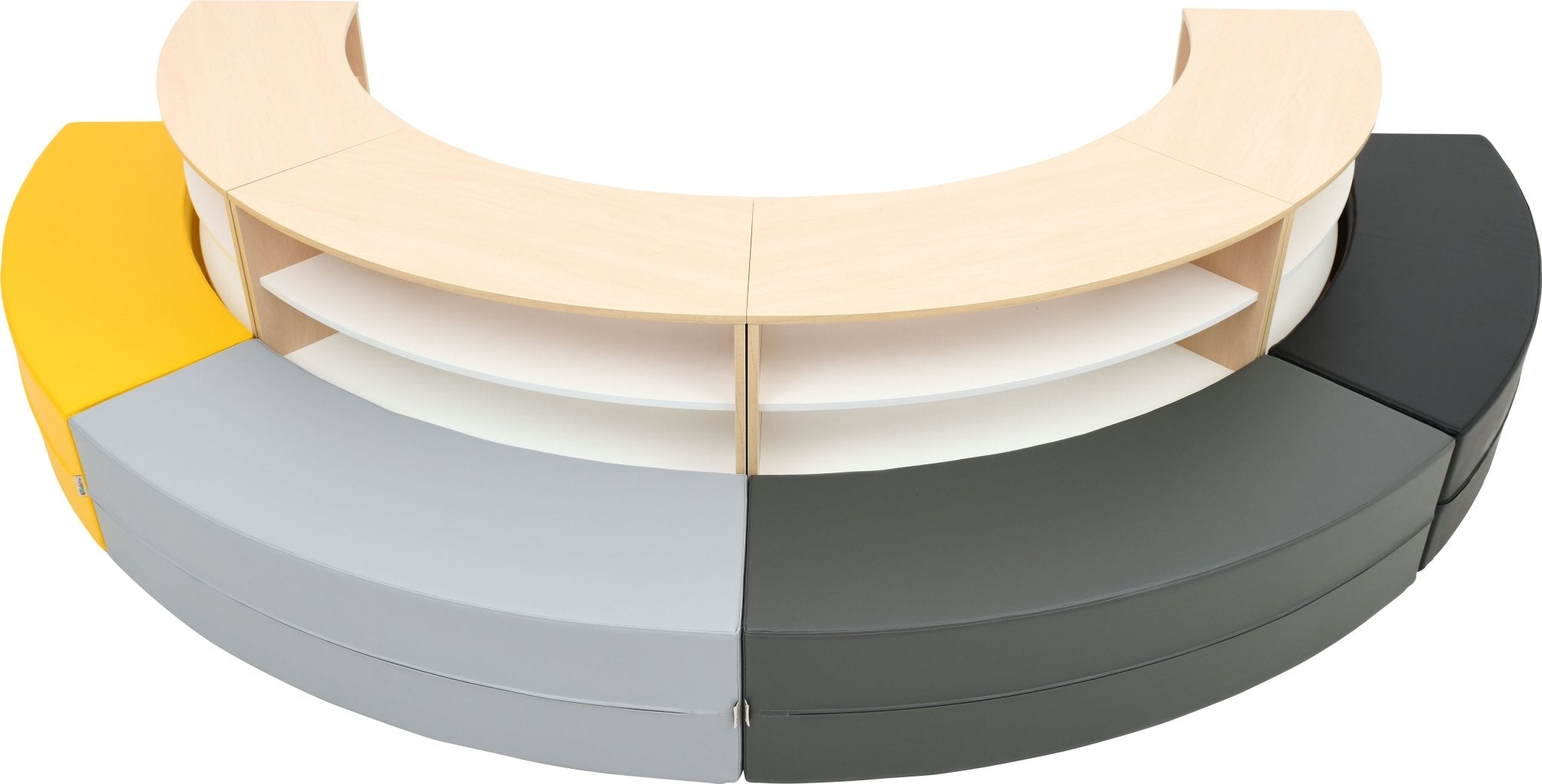 Unit with curved seating - yellow, black, grey – EASE