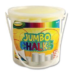 Woc Bucket 15 Jumbo Sidewalk Chalk - White - EASE