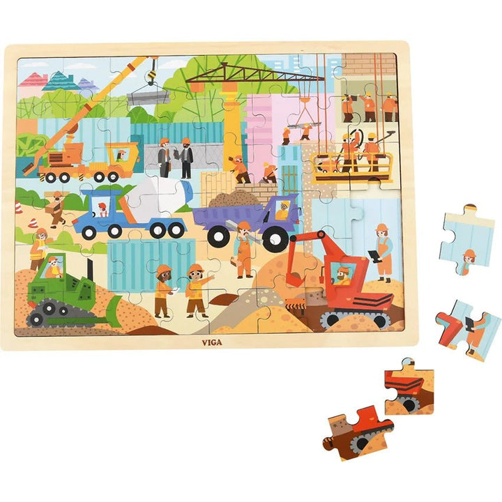 Wooden 48 Pcs Puzzle - Construction Area - EASE