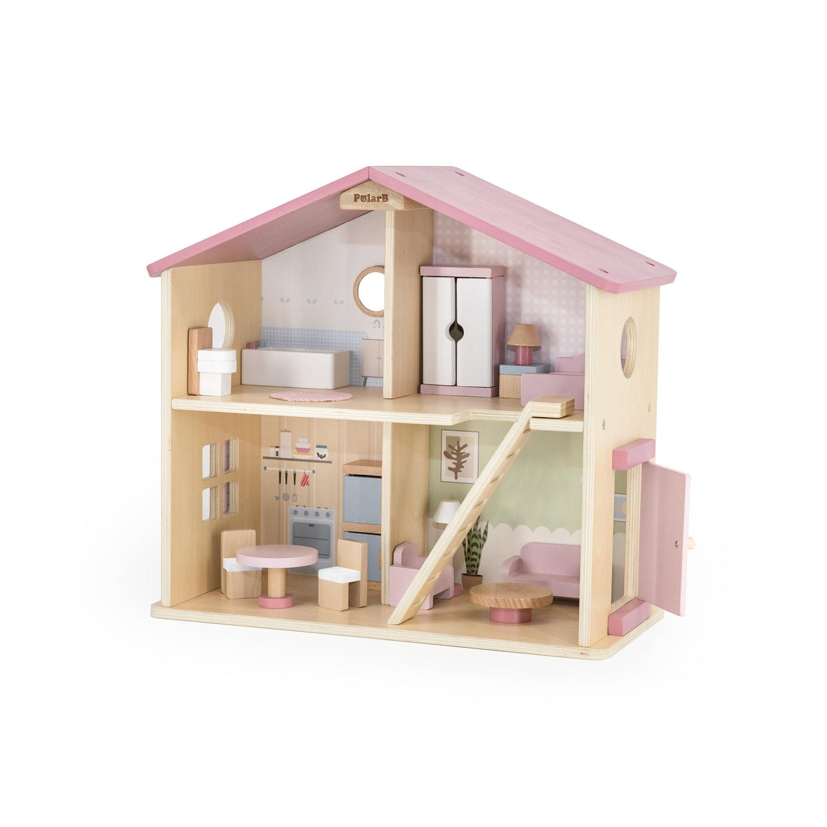 Wooden Dollhouse with Accessories - EASE