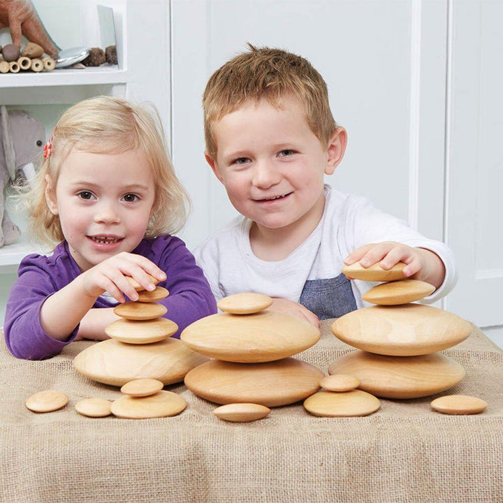 Wooden Stacking Pebbles 20pk - EASE