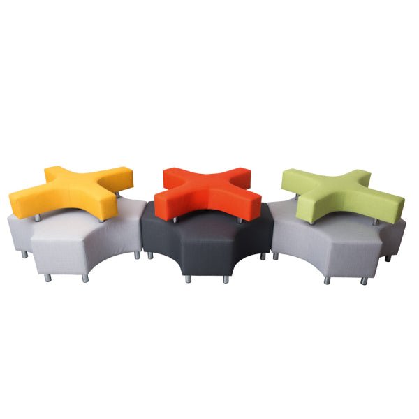 X Shaped Sofa - Grey/Yellow - EASE