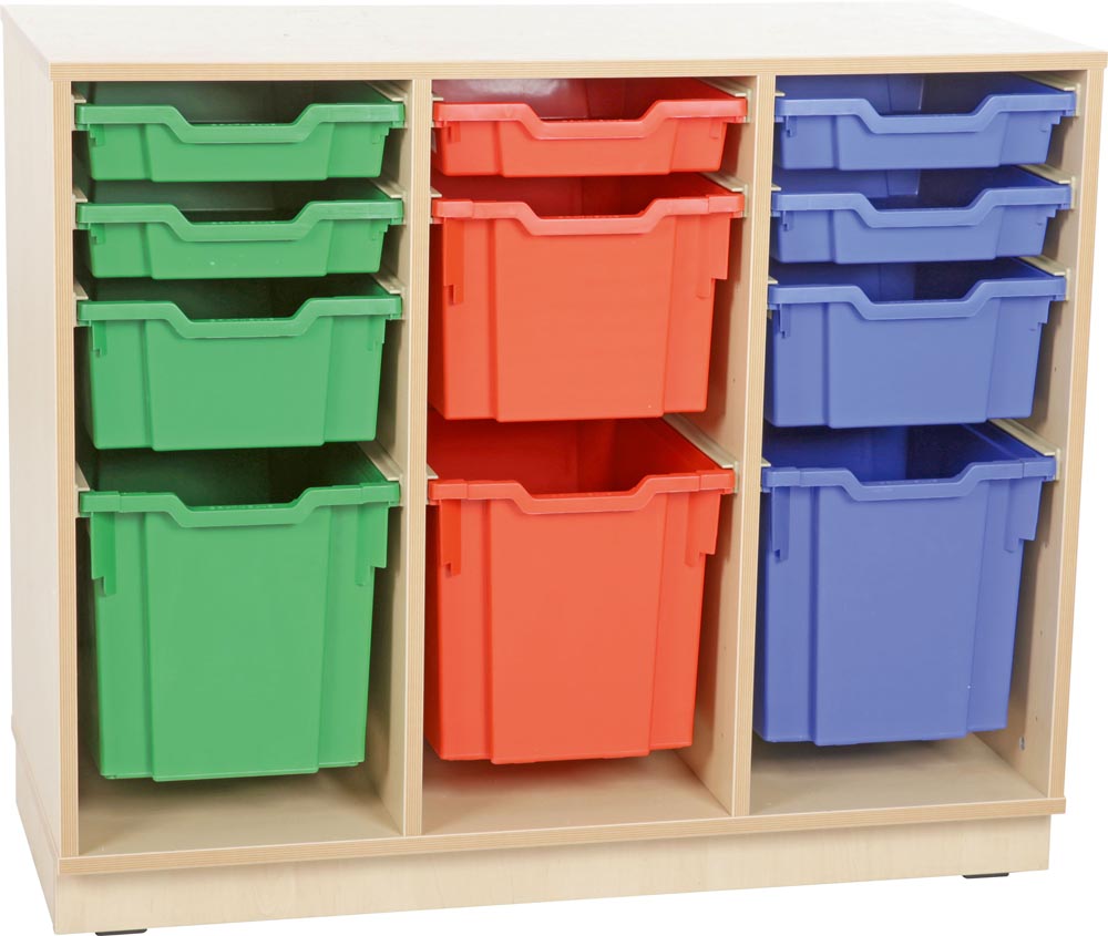 M cabinet for plastic container with Plinth - 3 rows