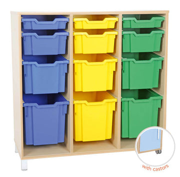Tray Storage Large Cabinet for plastic Container 3 Jumbo, 3 Big, 3 Deep and 3 Shallow trays H106cm