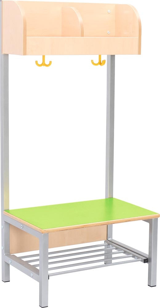Flexi Cloakroom with Frame, 2 Hooks - Seat Height 26cm - All Colours