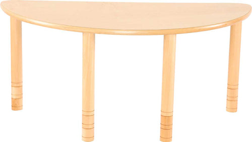 Flexi Half Round Table - Yellow - 64-76cm