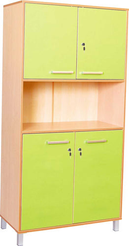 Classic High Cabinet with doors and locks - Green Doors