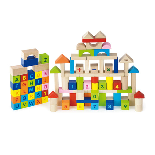 100pc Block Set Alphabet & Numbers