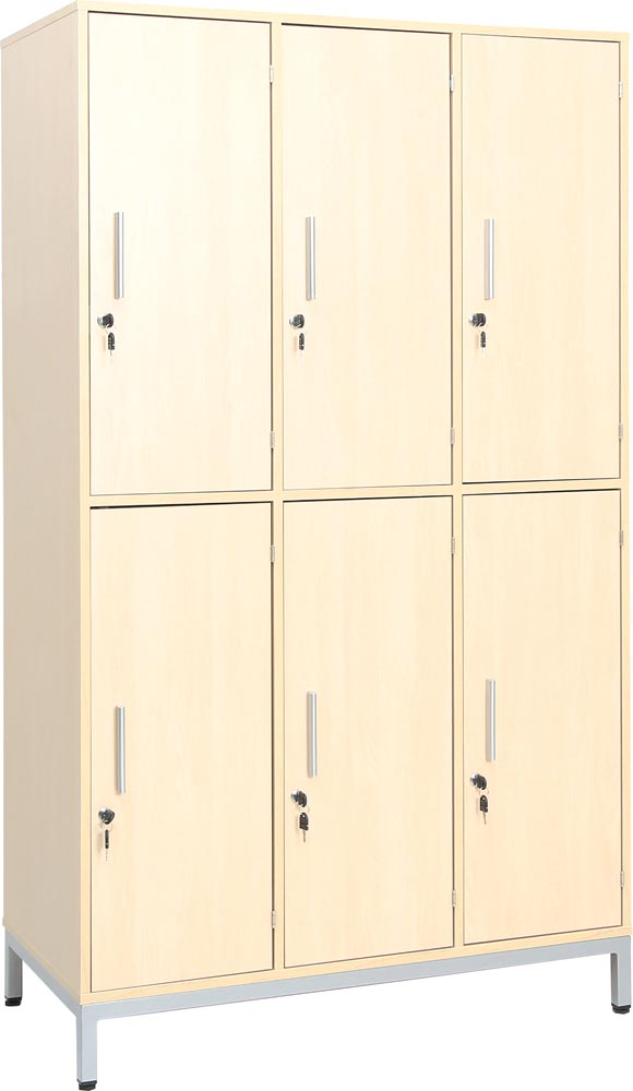 Locker Unit with 6 Metal Shelves with Doors