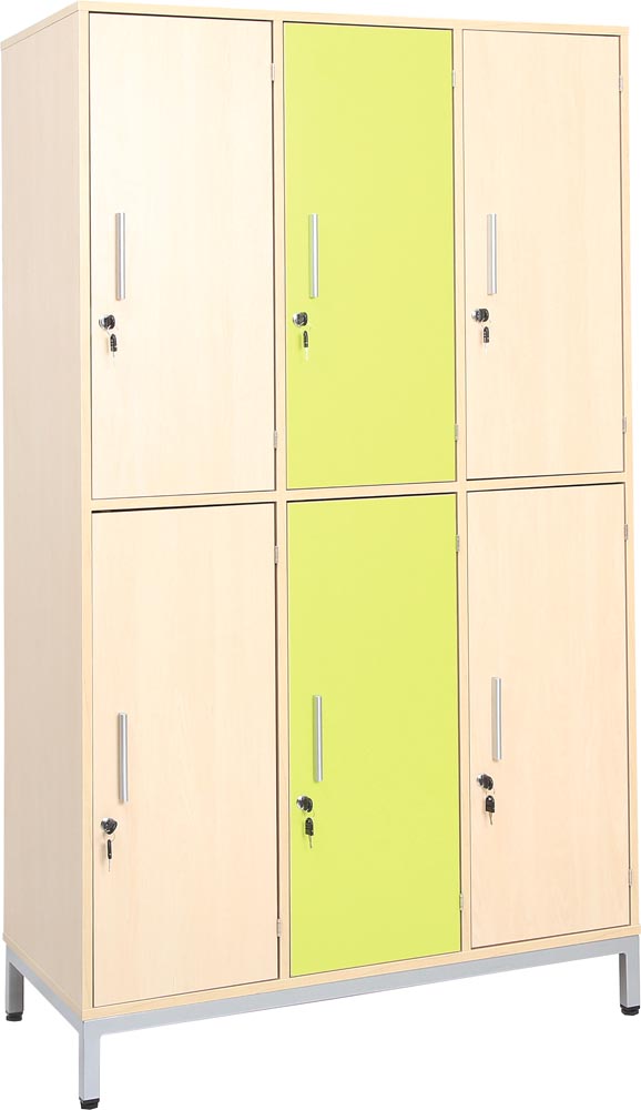 Locker Unit with 6 Metal Shelves with Doors