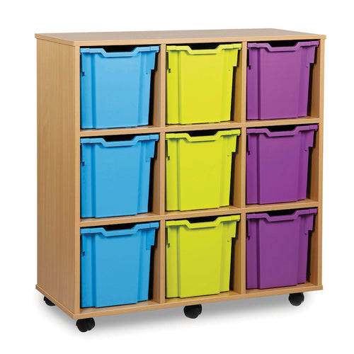  Nine Jumbo Tray Storage Units  for classroom storage