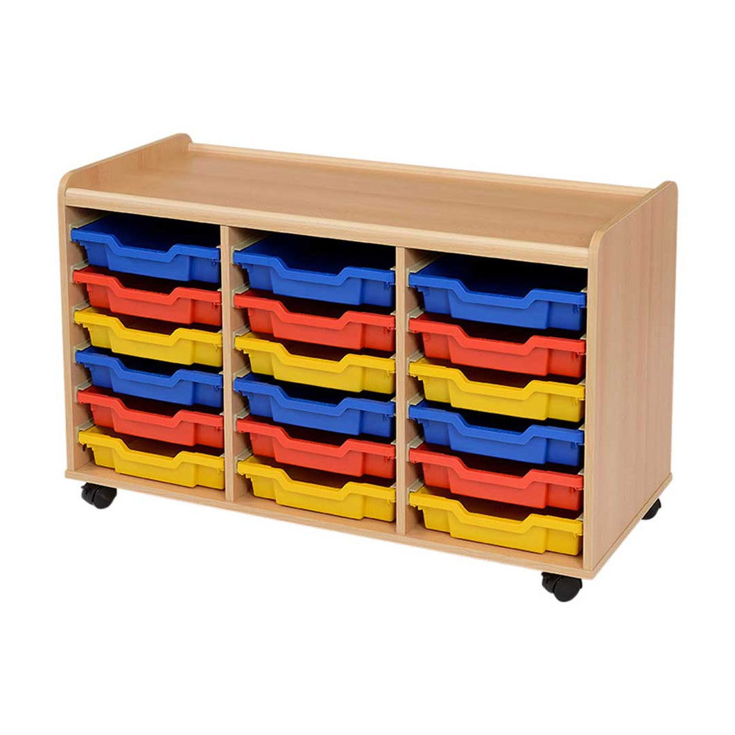 18 Shallow Tray Storage Unit - Multicoloured