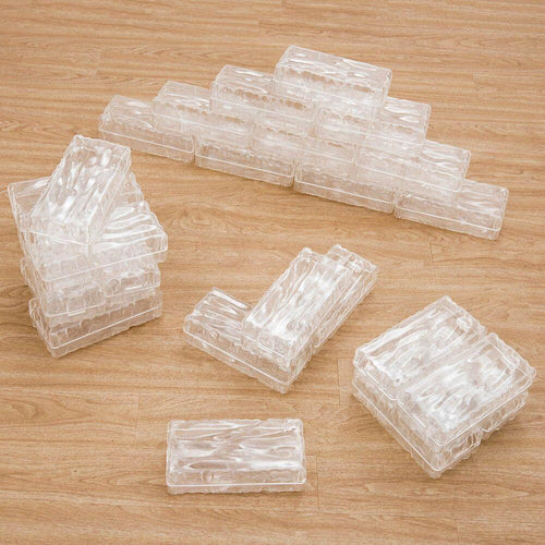 Glacier Effect Clear Plastic Bricks 75pk