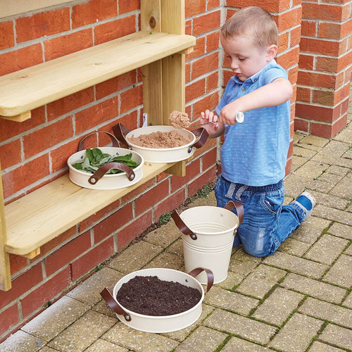 Natural Cream Tray and Bucket Set 4pcs
