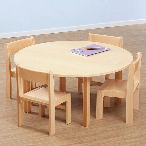 Beech Veneer Circular Table H530mm and Chairs Set