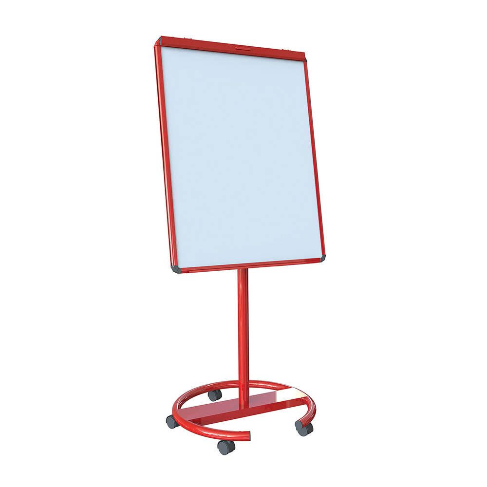 Mobile Presentation Whiteboard and Flipchart Red