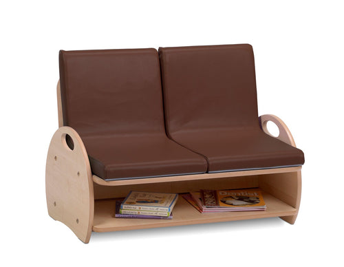 Soft Sofa Seating - 2 Seat Sofa (Brown vinyl)