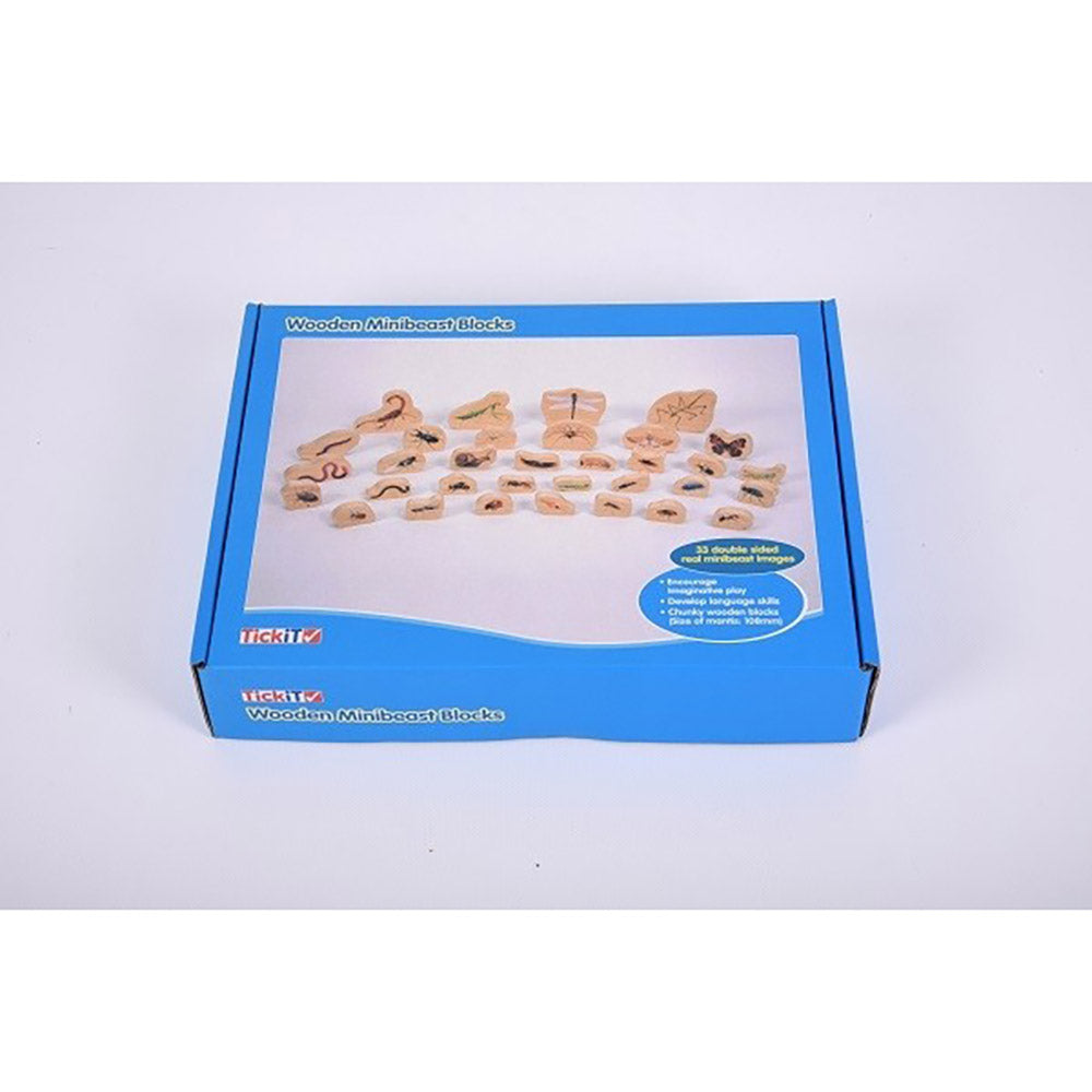 Wooden Minibeast Blocks - 33pk