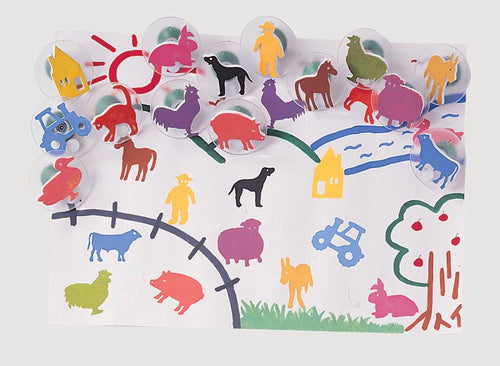 12 Farm Animal Stamps