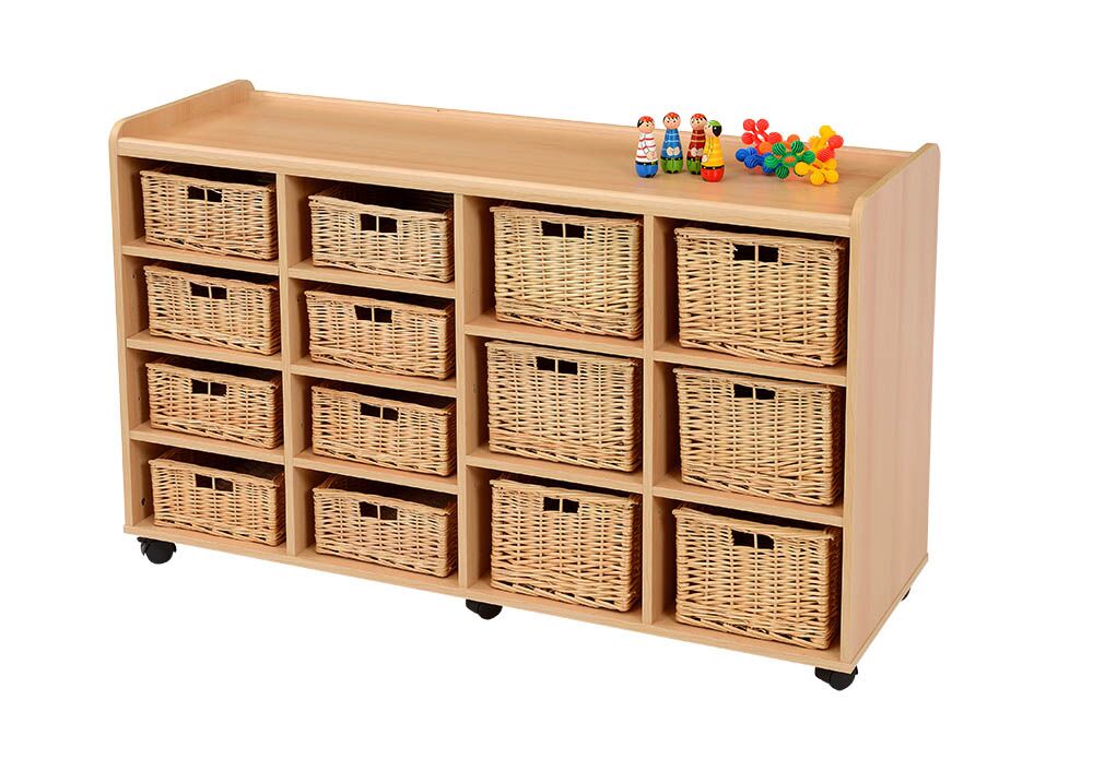Storage Unit with Doors 8 Shallow 6 Deep Baskets