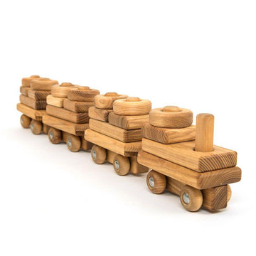 Wooden Toddler Train with Building Blocks
