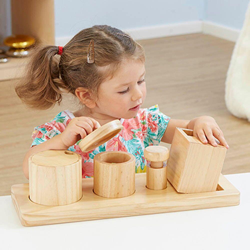 Wooden Discovery Boxes with Lids for Toddlers