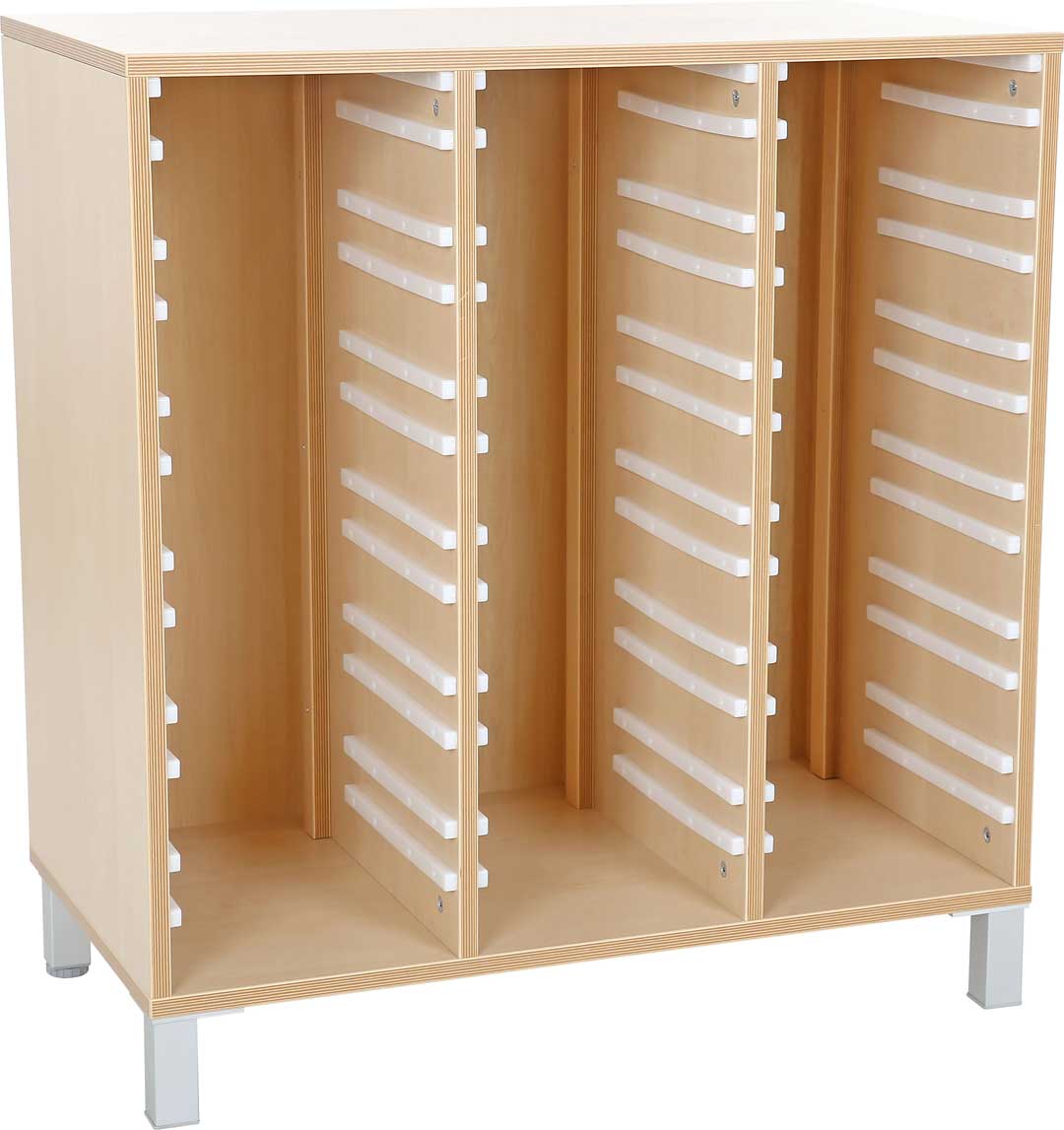 M Cabinet for Plastic Containers 3 Rows with Legs