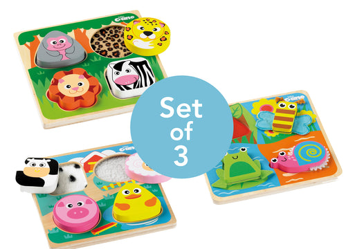 Touch and Feel Texture Jigsaw Puzzles 3pk