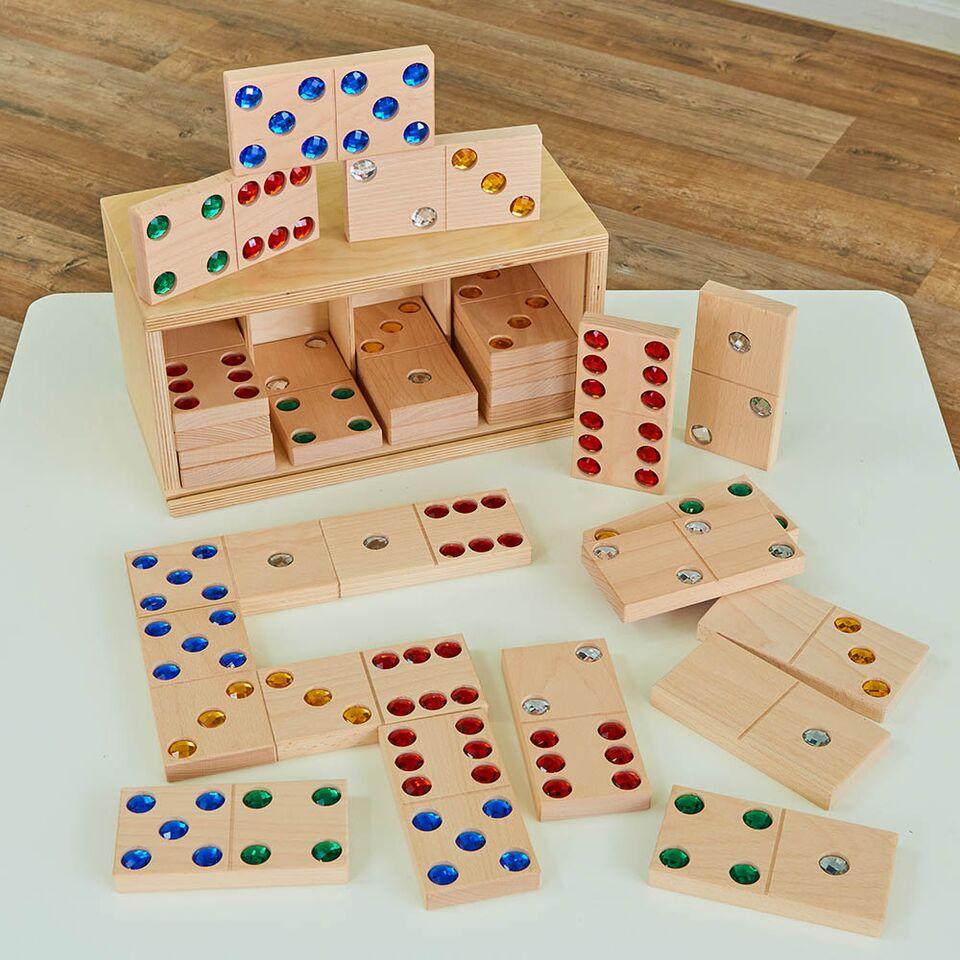 Wooden Jewel Domino Set 28pk