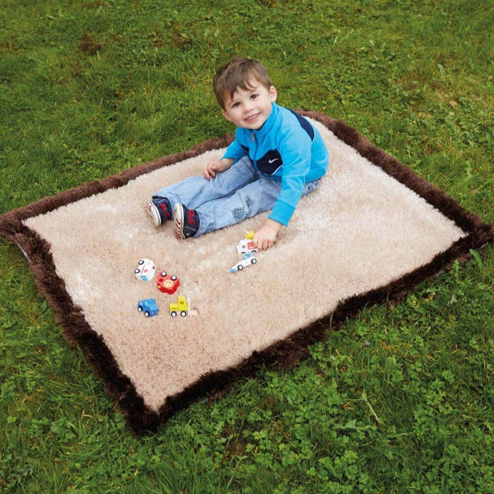Soft Brown and Cream Outdoor Carpet 160 x 110cm