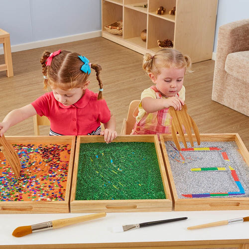 Wooden Sensory Mark Making Pattern Trays 3pk