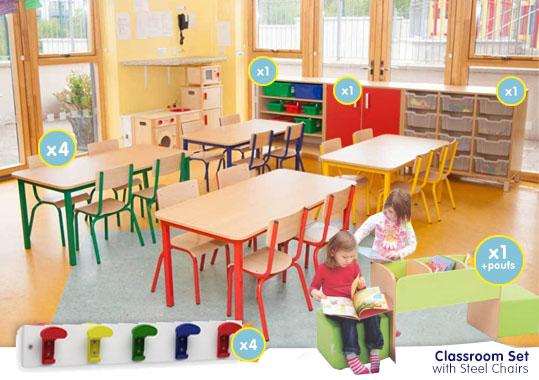 EASE Classroom with  Steel Chairs  38m