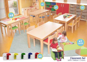 EASE Classroom with Timber chairs 30cm